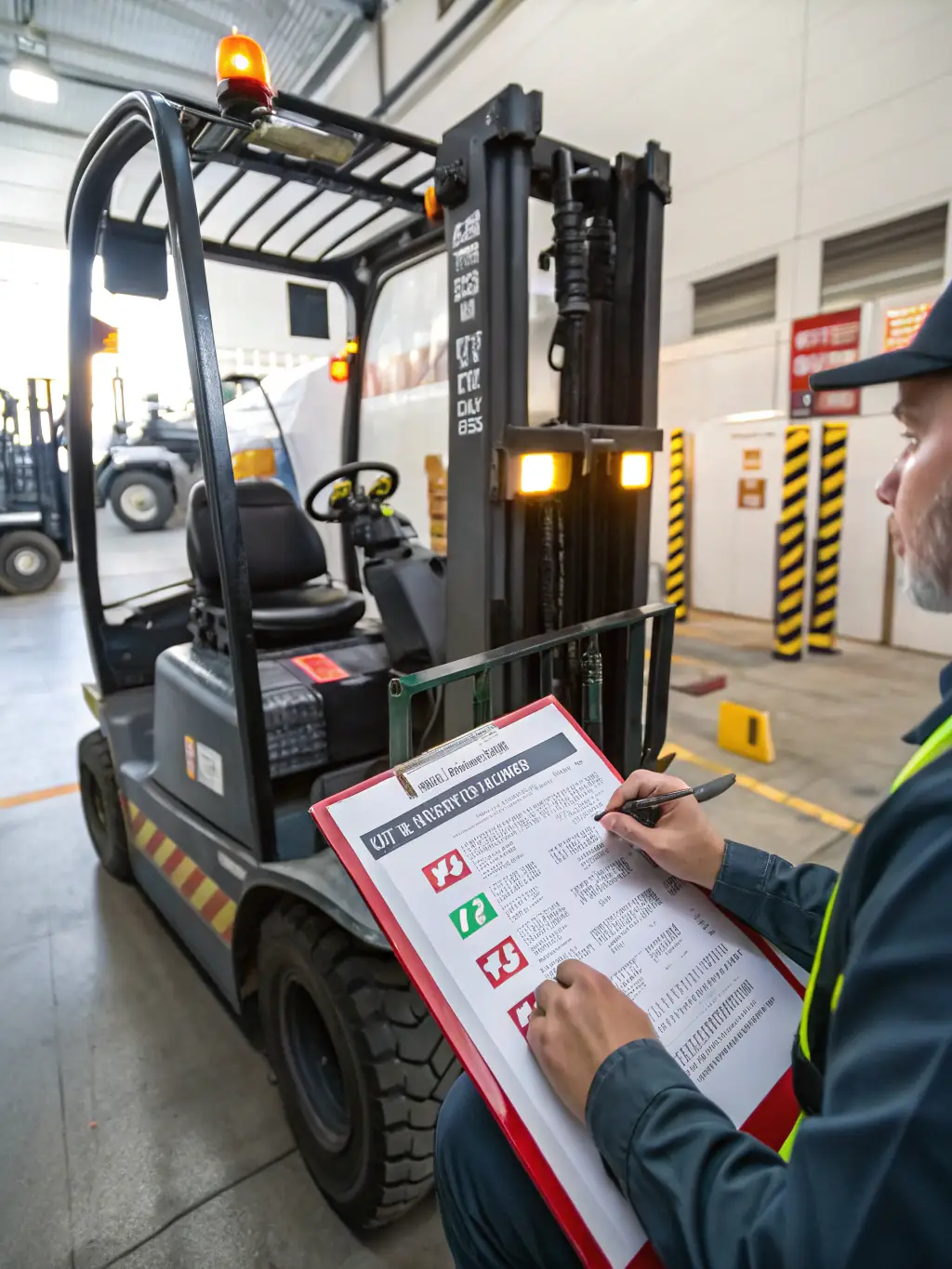 A forklift propane tank being refilled by a forkliftpropane technician, showcasing the efficiency and safety of the service.